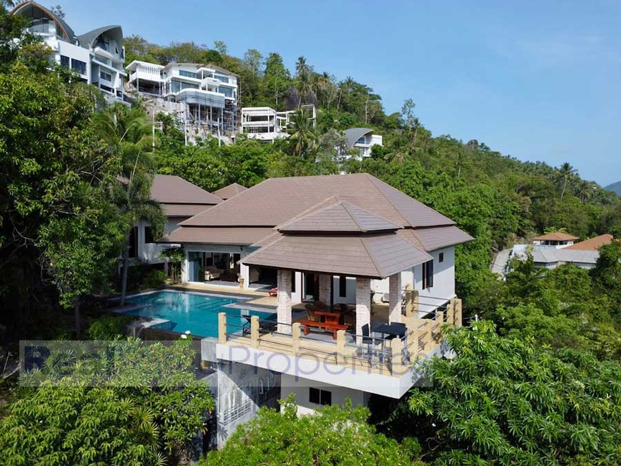 Stand-Alone Modern Asian Style 4-Bed Sea View Pool Villa, Laem Set